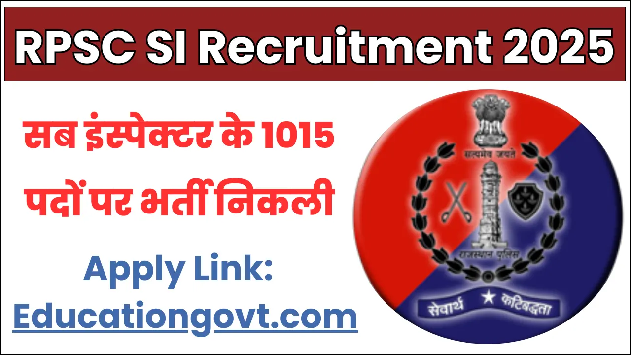 Rajasthan Police SI Recruitment 2025